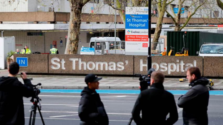 Johnson in St Thomas’ hospital