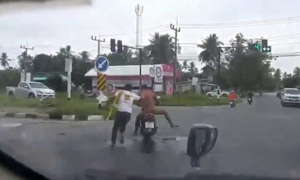Man Completely Naked Steals Woman's Motorcycle at Intersection