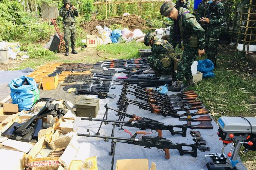 police,weapons, cache, northern Thailand