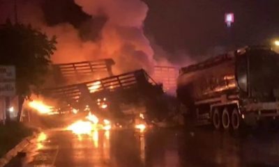 Fuel Tanker Explodes after Collision in Northeastern Thailand