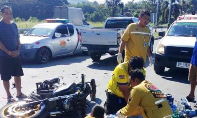 Thailand,Speeding Teen Motorcyclist Hits an Kills Elderly Monk Receiving Food