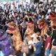 school, protester, student, protests, Thailand, Dinosaur Costumes