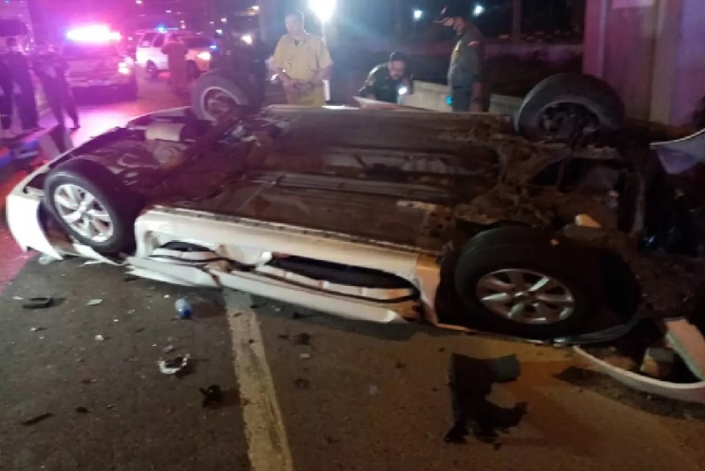 Man Killed After Car Crashes into Barrier and Topples Off Expressway