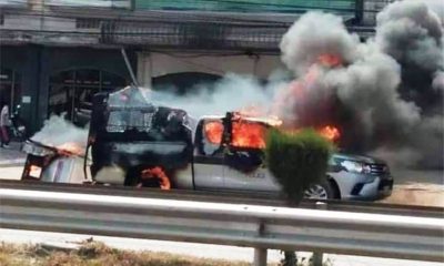 Drug Detainee Torches Police Truck in a Bid to Escape Justice