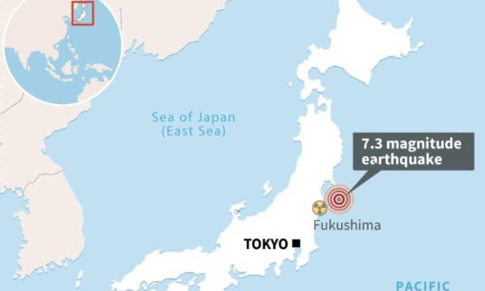 7.3 Earthquake Strikes Northeastern Japan off the Coast of Fukushima