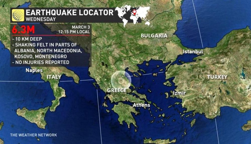 6.3 Magnitude Earthquake Strikes Central Greece