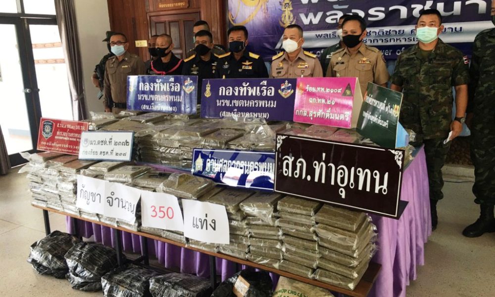 Navy Patrol Seizes 350 Kilograms of Marijuana on Mekong River Bank
