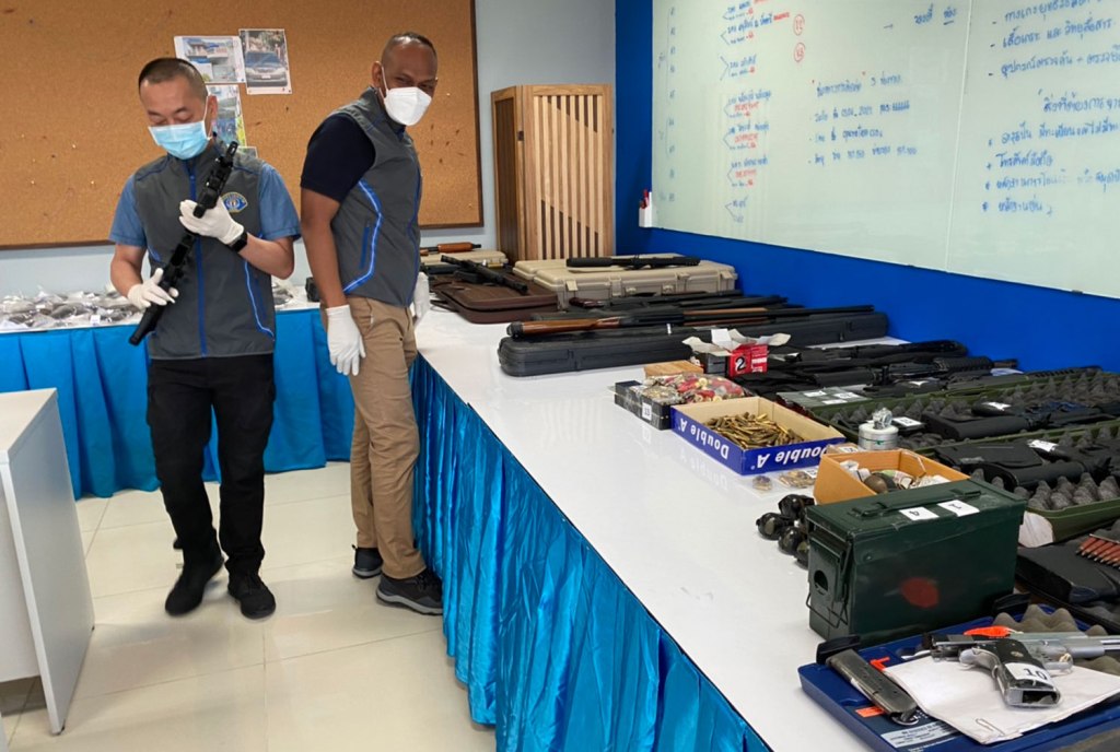 Crime Suppression Police Seize Large Cache Hand Guns and Ammunition