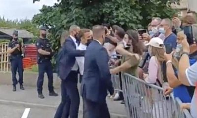 French President Macron Gets Bitch Slapped by Angry Bystander