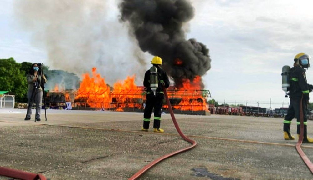 Narcotics Authorities in Myanmar Torch US$670 Million of Seized Drugs