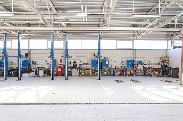 View of automobile repair shop or garage. View of automobile repair shop or garage. garage stock pictures, royalty-free photos & images
