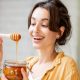 eating honey
