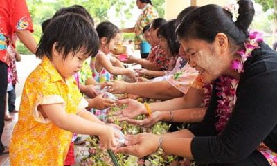 Water Pouring During Songkran Festival 2022