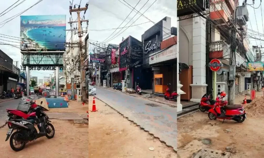 Nightlife Operators Blame Officials For Unfinished Work On Pattaya Walking Street