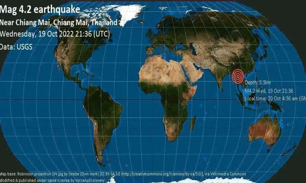 4.1 Magnitude Earthquake Strikes in Chiang Mai early on Thursday Morning
