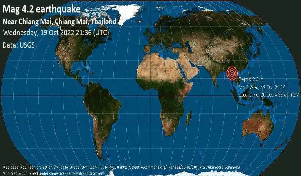 4.1 Magnitude Earthquake Strikes in Chiang Mai early on Thursday Morning