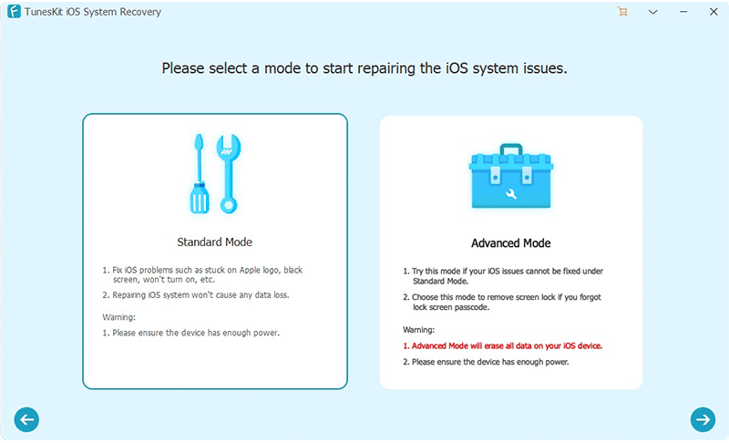 select a repair mode