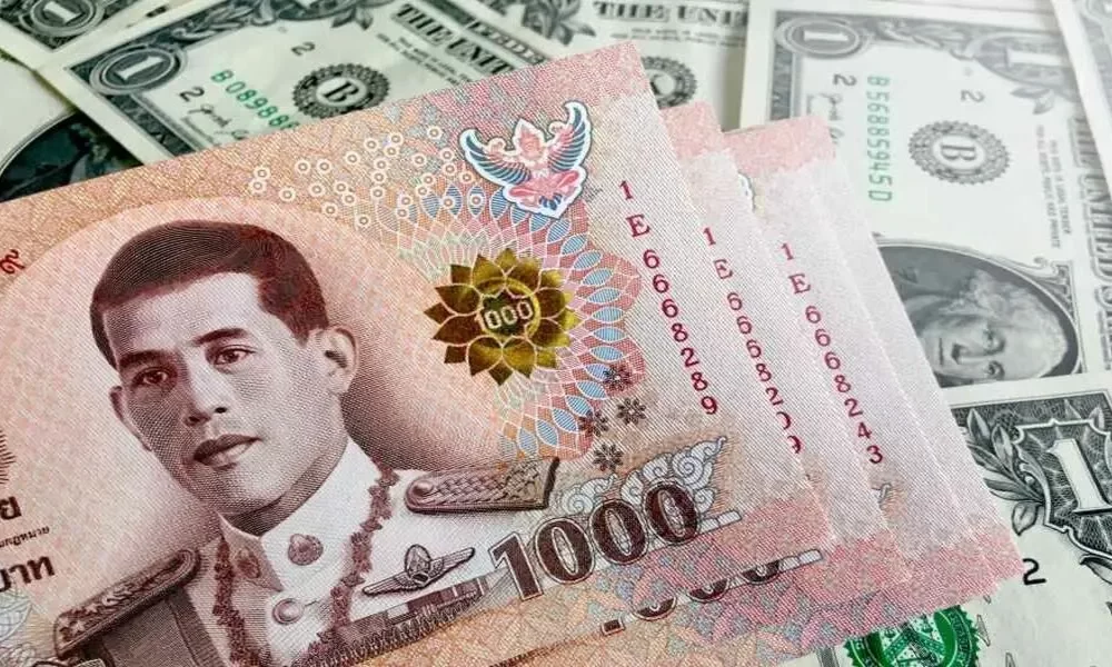 Thai baht Declines Against the US Dollar