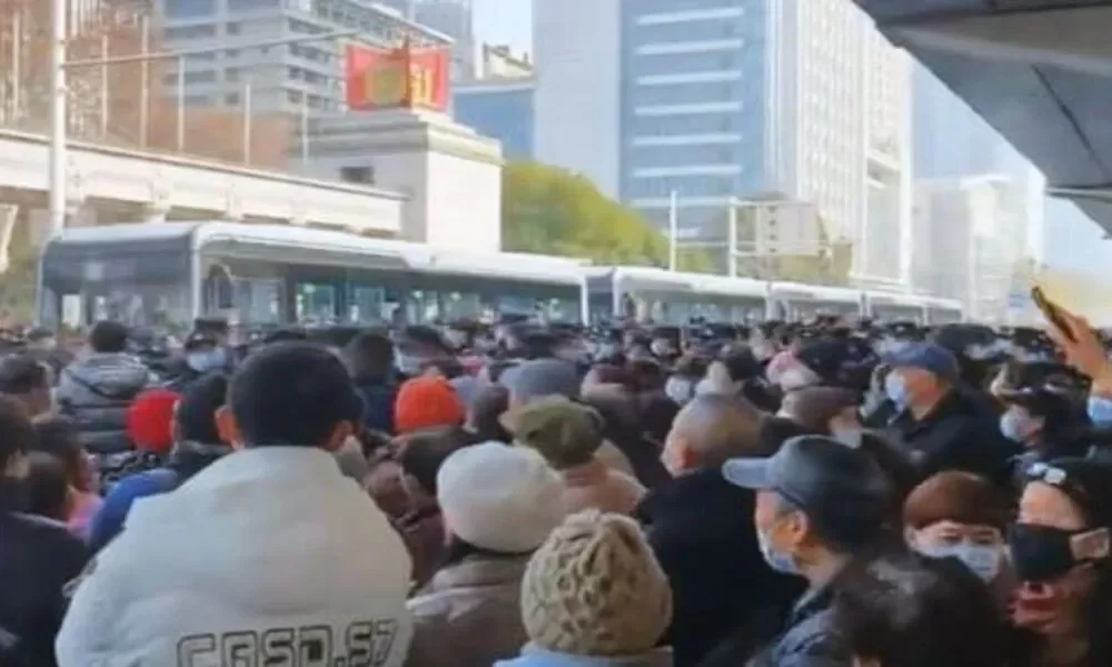 Crowds of Retirees in China have Again taken to the Streets to Protest Over Slashed Health Benefits