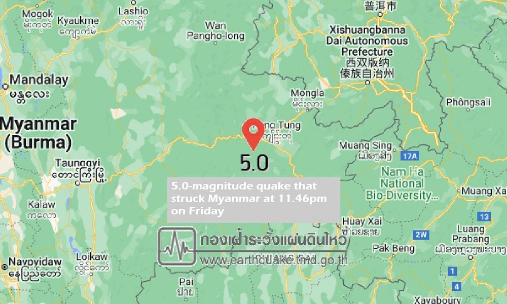 5.0 Magnitude Earthquake Hits Myanmar, Tremors Felt in Chiang Rai, Thailand