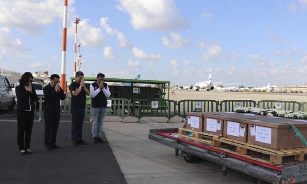 Bodies of 8 Thai Murdered By Hamas Arrive in Thailand