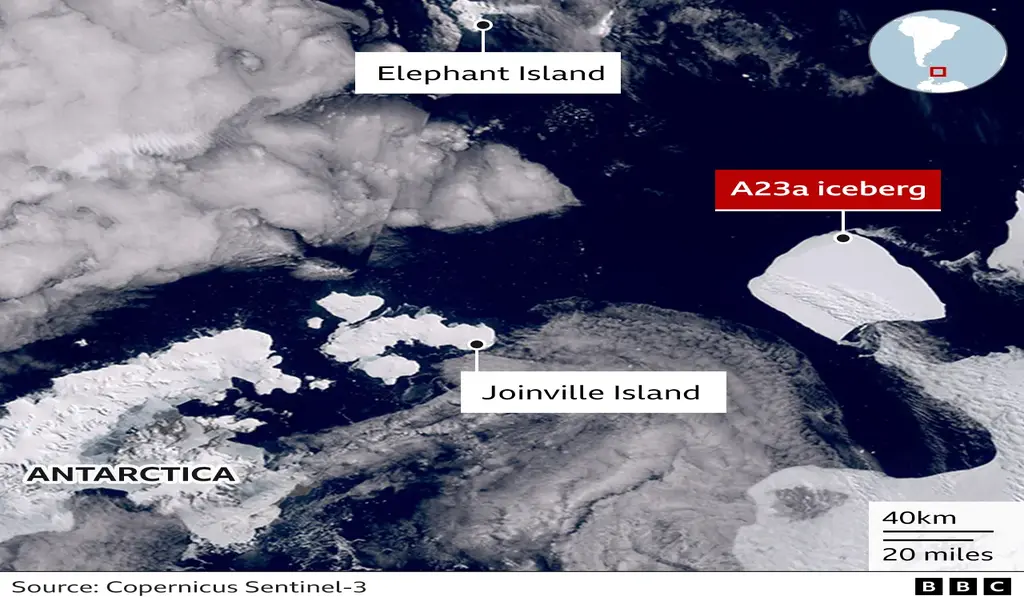 The World's Biggest Antarctic Iceberg A23a is on the Move After 30 Years