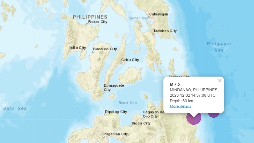 Philippines Struck By Magnitude 7.6 Earthquake
