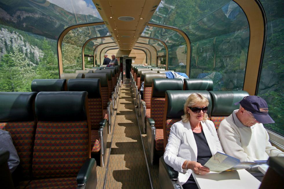 Travellers in Canada Take the Train to Quebec City