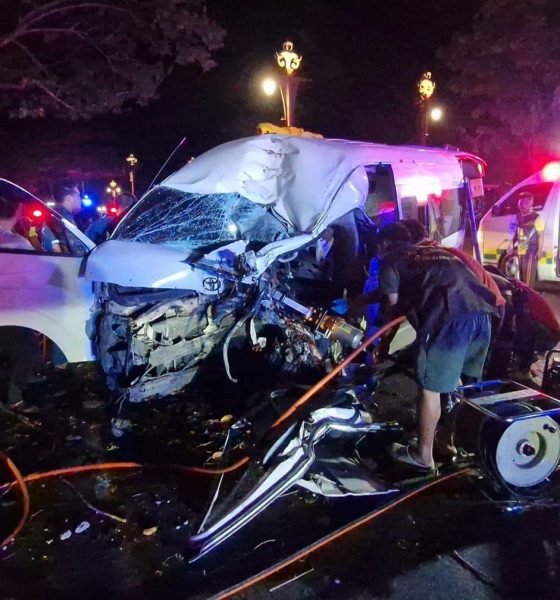 Passenger Van Crashes in Ayutthaya Thailand
