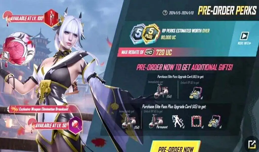 PUBG Mobile's A5 Royale Pass Pre-Order Rewards