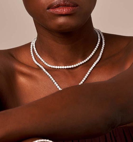 Affordable Lab Diamond Tennis Necklace